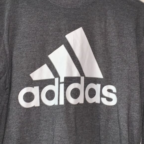 Adidas Mens Golf Long Sleeve Shirt Gray White Logo Polyester Cotton S - Picture 4 of 8